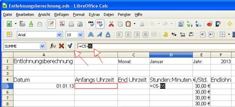 auto libreoffice calc format 3.5 mit erstellen Calc LibreOffice Entlohnungsberechnung